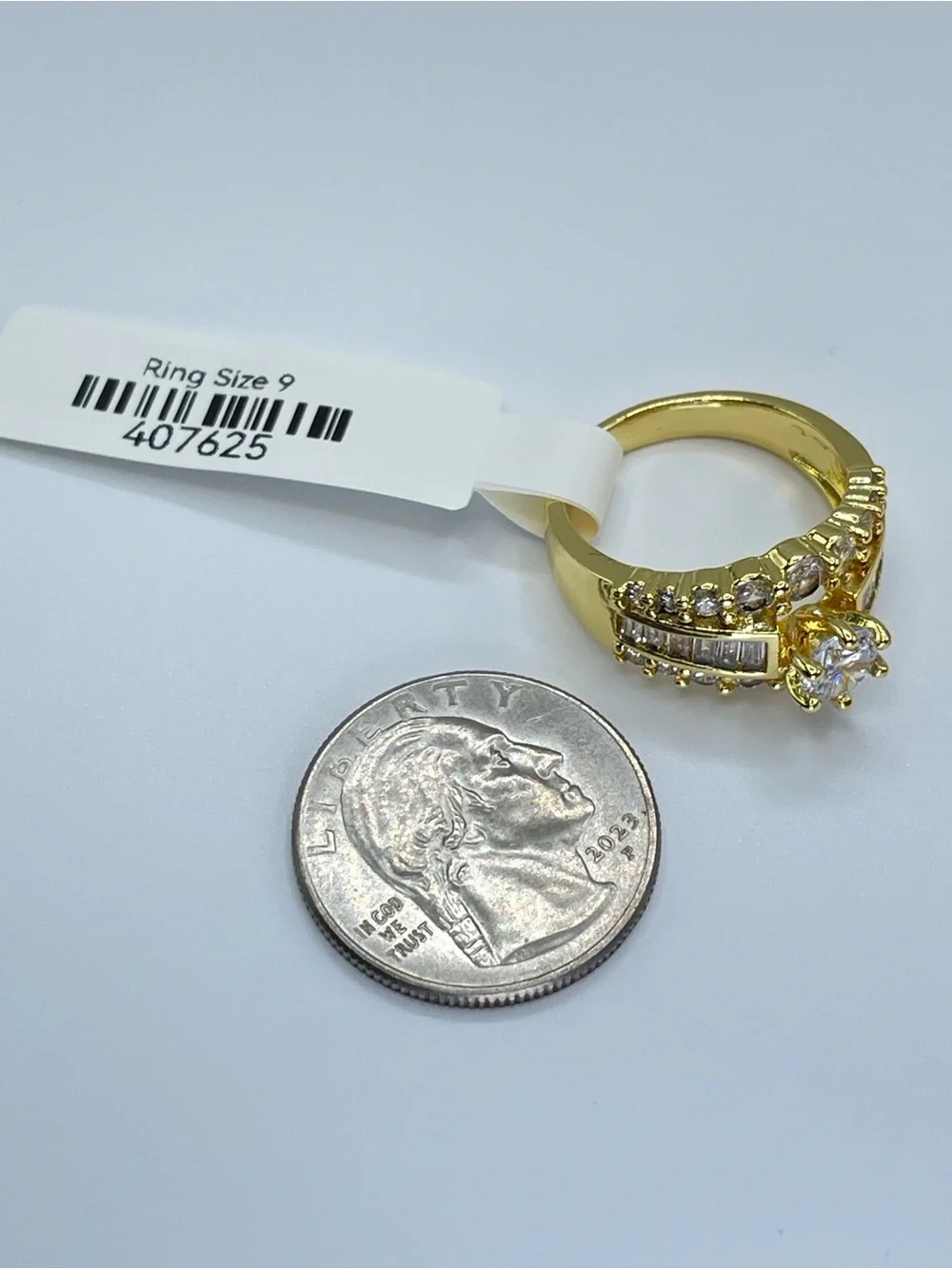 Swarovski Crystals Elements White Crystal Art Deco Bridal Ring Sz 9
